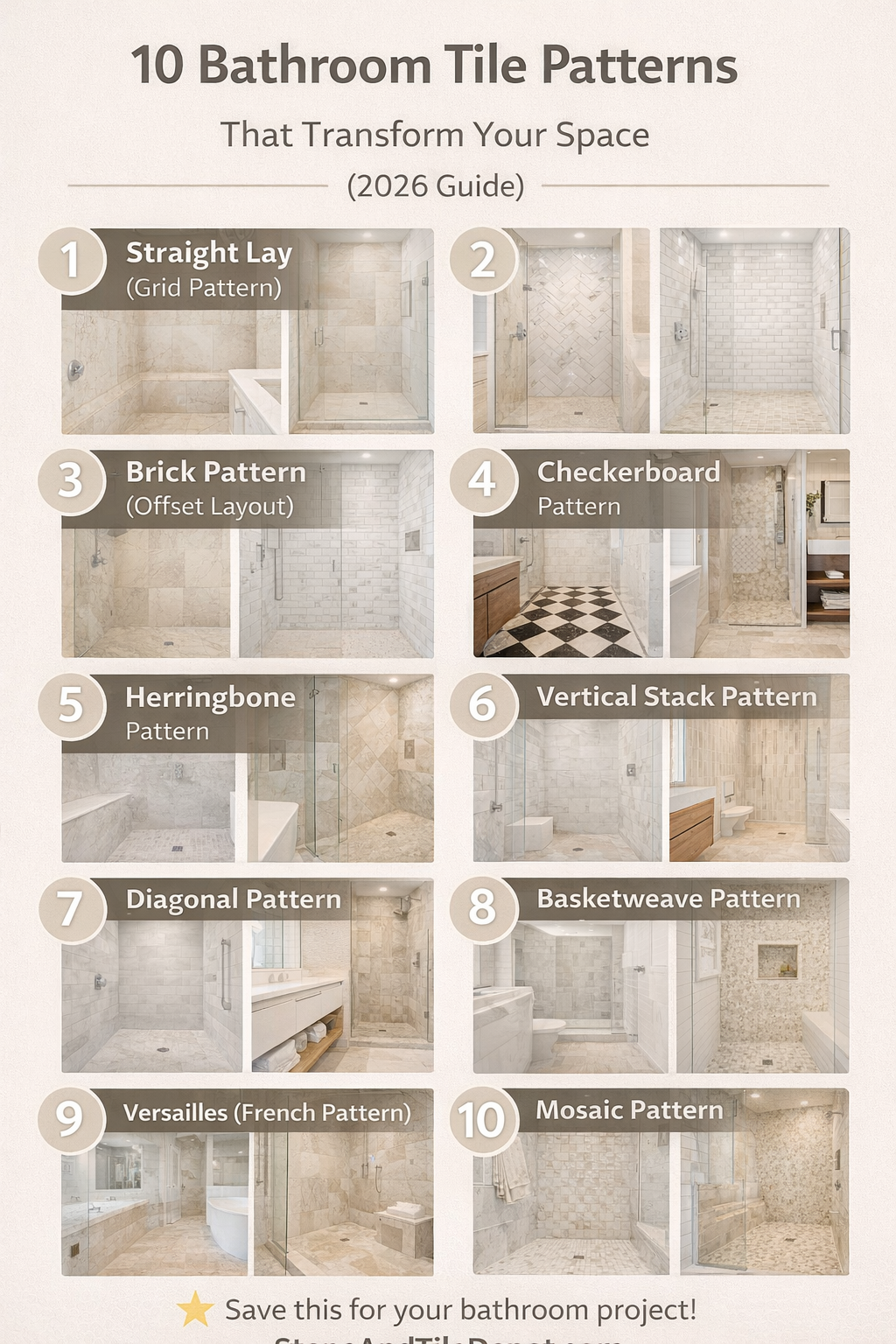 Bathroom Tile Patterns: 10 Layout Ideas That Transform Your Space (2026 ...