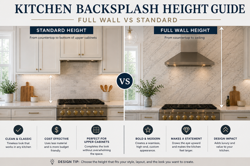 Kitchen Backsplash Height Guide: Full Wall vs Standard (2026 Design ...