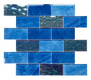 Crystal Aqua Amazon Pronto Blue Glass Mosaic Tile