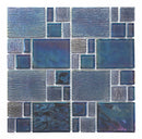 Crystal Aqua Kripton Gray Glass Mosaic Tile