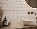 Zoey Leaves White Marble Waterjet Mosaic Tile