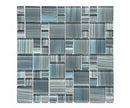 Crystal Aqua Aba Oceanic Gray Multangular Glass Mosaic Tile