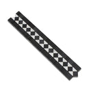 2x12 Polished Bianco Carrara Marble BIAS Border w/ Black Dots.