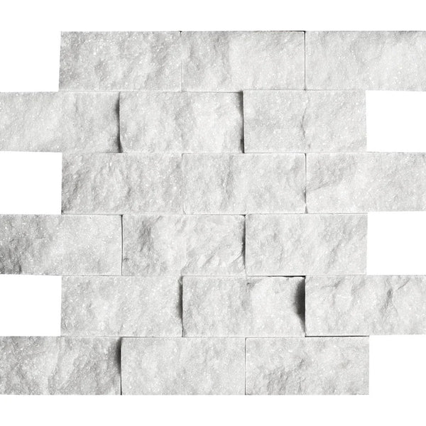 2x4 Split-faced White Marble Bianco.
