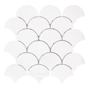 3 Bianco Dolomite Marble Large Fan Shape ( Rain Drop ) Mosaic Tile.