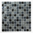 Crystal Aqua Soho Gray Blend 1x1 Glass Mosaic Tile