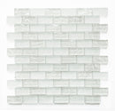 Crystal Aqua Soho White 1x2 Glass Mosaic Tile