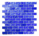 Crystal Aqua Soho Deep Blue 1x2 Glass Mosaic Tile