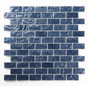 Crystal Aqua Soho Black 1x2 Glass Mosaic Tile