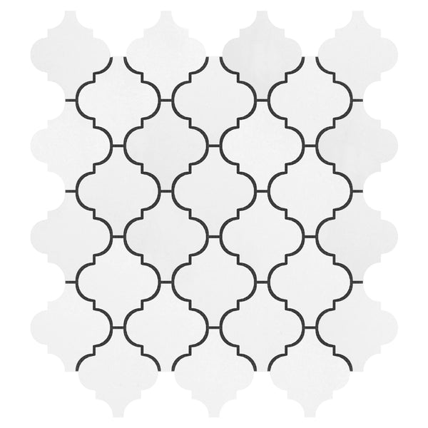 3x3 Thassos White Lantern ( Casablanca ) Mosaic Tile.