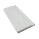 4 3/4x12 Polished Oriental White Marble Baseboard Trim.