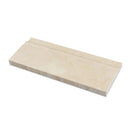 Polished Crema Marfil marble baseboard trim measuring 4 3/4 x 12 inches, ideal for elegant moldings and trims.
