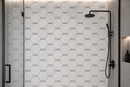 Dolomit Hex with Carrara Strip Marble Mosaic Tile
