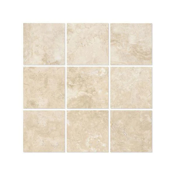 4x4 Honed Durango Travertine Tile.