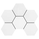 4x4 Thassos White Hexagon Polished Mosaic Tile.