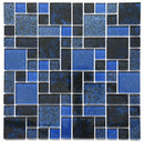 Crystal Aqua Blueberry Multangular Glass Mosaic Tile