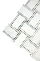Dolomit Large Basketweave Carrara Strip Marble Mosaic Tile