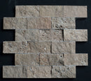 Noce Travertine 2x4 Split Face Mosaic Tile