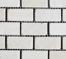 Cream Light Bianco 1x2 Tumbled Mosaic Tile