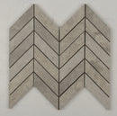 Hexagonal tiles with a chevron pattern thala grey