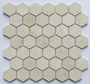 Crema Marfil Marble 2x2 Hexagon Honed Mosaic Mosaic Tile