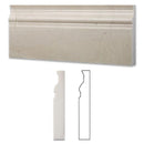 Polished Crema Marfil marble baseboard trim measuring 4 3/4 x 12 inches, ideal for elegant moldings and trims in interior design.