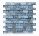 Crystal Aqua Diana Blue 1X2 Glass Mosaic Tile