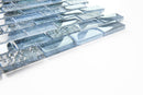 Crystal Aqua Diana Blue 1X2 Glass Mosaic Tile
