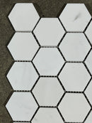 Dolomite Pearl Marble 2x2 Hexagon Honed Mosaic Tile