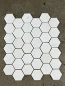 Dolomite Pearl Marble 2x2 Hexagon Honed Mosaic Tile