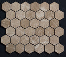 Emperador Light Marble 2x2 Hexagon Polished Mosaic Tile