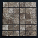 Emperador Dark Spanish Marble 2x2 Polished Mosaic Tile