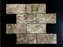 Emperador Dark Spanish Marble 3x6 Polished Tile