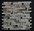 Glass mosaic tile pattern on a black background