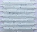 Mosaic tile pattern with horizontal strips on a white background