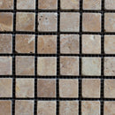 Gold Travertine 1x1 Tumbled Mosaic Tile