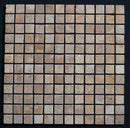 Gold Travertine 1x1 Tumbled Mosaic Tile