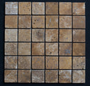 Gold Travertine 2x2 Tumbled Mosaic Tile
