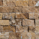 Gold Travertine 1x2 Split Face Mosaic Tile