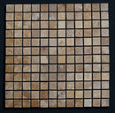 Gold Travertine 1x1 Honed and Filled Mosaic Tile