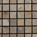 Gold Travertine 1x1 Honed and Filled Mosaic Tile