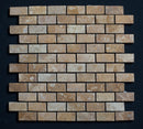 Gold Travertine 1x2 Honed and Filled Mosaic Tile