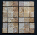 Gold Travertine 2x2 Honed and Filled Mosaic Tile