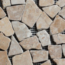 Gold Travertine Pebble Tumbled Mosaic Tile