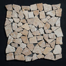 Gold Travertine Pebble Tumbled Mosaic Tile