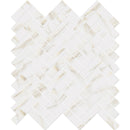 Herringbone Calacatta Gold Matte Marble Look Glass Mosaic Tile