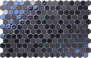 Hexa Artistic Blend Sugar Black Glass Mosaic Tile