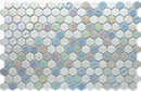 Hexa Artistic Blend Sugar White Glass Mosaic Tile