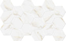Hexa Mega Air Calacatta Gold Matte Marble Look Glass Mosaic Tile