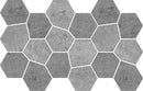Hexa Mega Air Concrete Blend Dark Matte Glass Mosaic Tile